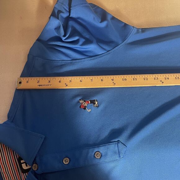 FootJoy X Disney Polo Shirt Men Extra Large Blue Mickey Mouse Golf Embroidered - Picture 7 of 10